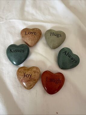 Assorted Heart Sentiment Stones - Multicolor Inspirational Set